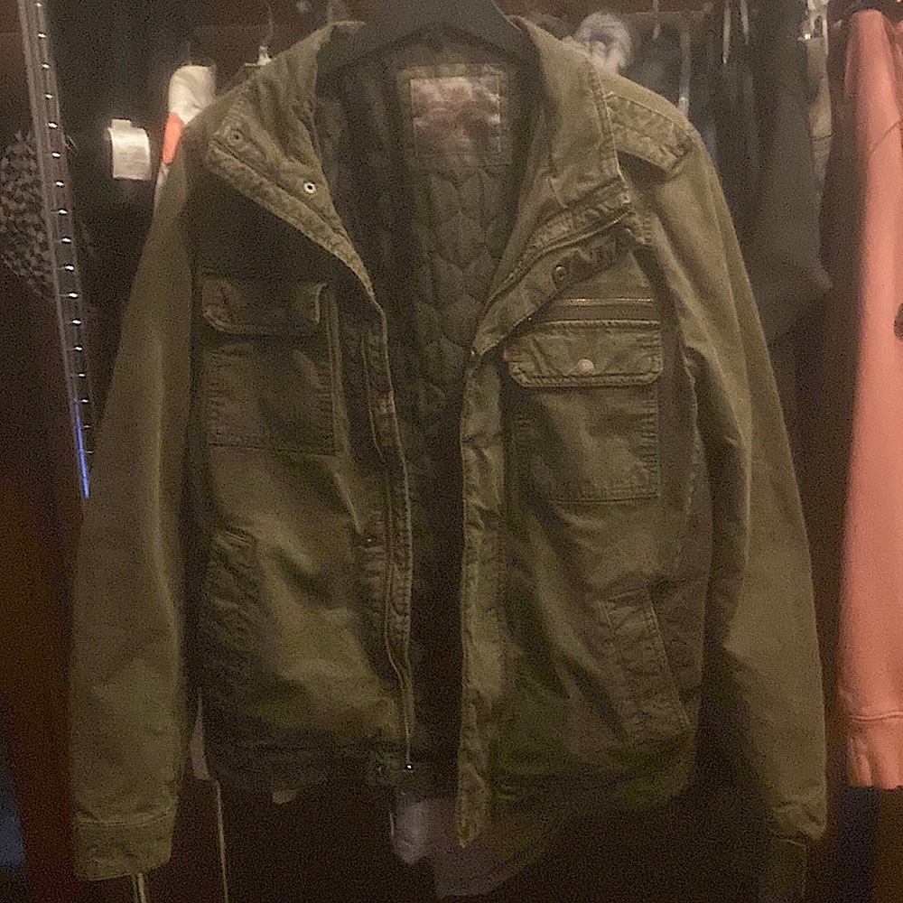 Levi’s olive green military jacket Small